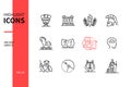 Ancient Greece - modern line design style icons set