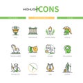 Ancient Greece - modern line design style icons set