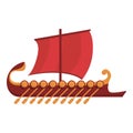 Ancient greece war ship icon cartoon vector. Greek history Royalty Free Stock Photo