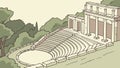 Ancient Greek Amphitheater, Classical Architecture and Performance, vector design Generative AI Royalty Free Stock Photo
