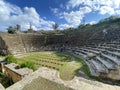 Ancient Greek Amphitheatre, Soli, Northern Cyprus. Blue skies and greenery