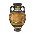 Ancient Greek Amphora color sketch raster