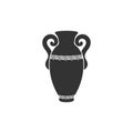 Ancient Greek amphora isolated vector illustration. Antique Greece vase design