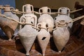 Ancient Greek amphorae on ship