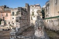 Ancient greek apollo temple ruins, tourist attraction in Siracusa, Sicily, Italy Royalty Free Stock Photo