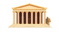 Ancient Greek Temple Facade with Columns and Steps Royalty Free Stock Photo