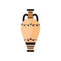 Ancient greek ceramic vase, handle design with old ornament Royalty Free Stock Photo