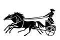 Ancient Greek or Roman chariot. Silhouette