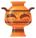 Ancient greek clay vase. Roman empire pottery