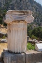 The ancient Greek column in Delphi, Greece Royalty Free Stock Photo