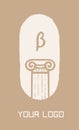 Ancient greek column, Roman symbol, logotype