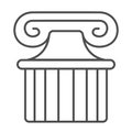 Ancient greek column thin line icon, theater concept, part of antique greek pillar vector sign on white background Royalty Free Stock Photo