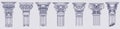 Ancient Greek Columns - Vintage Sketch Illustrations Set for Retro Design Hand-Drawn Vector Art of Classic Architecture and Royalty Free Stock Photo