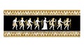 Ancient Greek Dancers Border Vector, vector design Generative AI Royalty Free Stock Photo