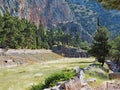 Ancient Greek Delphi Stadium, Sanctuary of Apollo, Greece Royalty Free Stock Photo