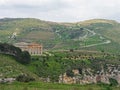 Ancient Greek Doric temple, Segesta, archaeological site, Sicily, Italy Royalty Free Stock Photo