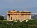 Ancient Greek Doric temple, Segesta, archaeological site, Sicily, Italy Royalty Free Stock Photo