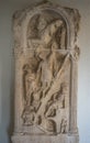 Ancient Greek Funerary Stele That Shows the Descent to Hades Royalty Free Stock Photo