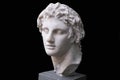 Ancient Greek god bust on black Royalty Free Stock Photo