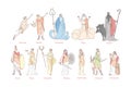 Ancient greek gods set concept Royalty Free Stock Photo