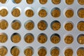 Ancient greek gold coins close up