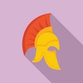 Ancient greek helmet icon flat vector. Spartan warrior