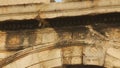 Ancient Greek inscription on architrave. Arch of Hadrian in Athens, Greece