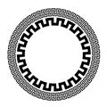 Ancient Greek key black frame pattern, round antique border from Greece
