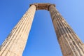 Ancient Greek marble columns against blue sky Royalty Free Stock Photo