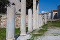 Ancient Greek marble pillar in Athens Royalty Free Stock Photo
