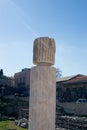 Ancient Greek marble pillar in Athens Royalty Free Stock Photo