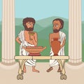 Ancient greek men conversation