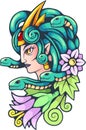 Ancient greek mythological character, medusa gorgon, illustration