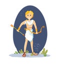 Ancient greek mythological god Apollo vector cartoon illustration