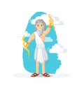 Ancient greek mythological god Zeus. Vector cartoon illustration
