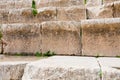 Ancient greek numbers on stone seats Royalty Free Stock Photo