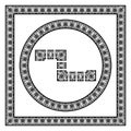 Ancient greek palmette antique pattern. Set for creating frames and border with corner elements