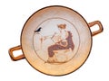 Ancient Greek plate at the Delphi museum in Greece Royalty Free Stock Photo