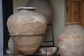 Ancient Greek pots cracked, from times.Ancient Greek wine pitchers