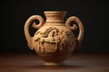 Ancient Greek pottery featuring mythical hippocamp