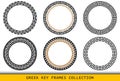 Ancient Greek round frames patterns, set of antique borders from Greece