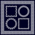 Ancient greek round and rectangular border frames