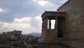 Ancient Greek ruins. Caryatid porch of Erechtheion. Royalty Free Stock Photo