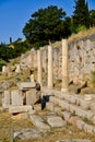 Ancient Greek Ruins, Sacred Way, Sancuary of Apollo, Delphi, Greece Royalty Free Stock Photo
