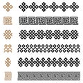 Ancient Greek seamless ornament constructor borders frames pattern set Royalty Free Stock Photo