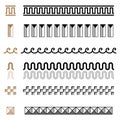 Ancient Greek seamless ornament constructor borders frames pattern set Royalty Free Stock Photo