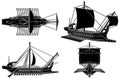 The Ancient Greek Ship Illustration Isolated Vector