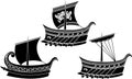 Ancient Greek ship set Royalty Free Stock Photo