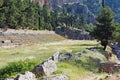 Ancient Greek Delphi Stadium, Sanctuary of Apollo, Greece Royalty Free Stock Photo