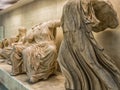 Ancient Greek statues of public free exhibition in subway or metro station of Acropolis in Athens, Greece Royalty Free Stock Photo